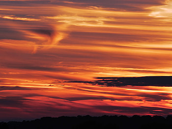 Burn The Night Sky, blue, colorful, red, clouds, sky HD wallpaper