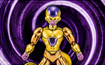 Golden Frieza, violet grunge background, Dragon Ball, Goruden Furiza Hen, vortex, Dragon Ball Super, DBS, Golden Frieza DBS, Resurrection F Saga, Frieza, DBS characters, Golden Frieza Dragon Ball HD wallpaper