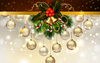 ღ.Sparkling in Christmas.ღ, winter, awesome, bows, wonderful, adorable, sweet, vectors, other, magnificent, bells, pretty, lovely, cute, hanging, ribbons, garlands, xmas, snowflakes, holiday, abstract, amazing, winter time, new year, greeting, scene, ornaments, entertainment, beautiful, balls, seasons, celebration, sparkling in christmas, christmas, love, decorations, splendor HD wallpaper