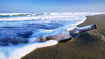 Message in a Bottle, Glass vessel, Mystical messaging, Maritime inspiration HD wallpaper