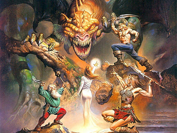The Attack, dwarf, magic, spears, dragon, creature, monster, defend HD wallpaper