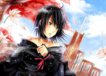 Comission Cecile, cute, girl, black, anime HD wallpaper