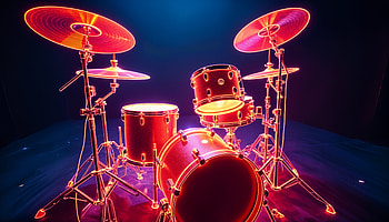 Radiant Drum Set: A Vibrant Ultra Experience, drum set, neon lights HD wallpaper