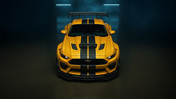 Yellow Ford Mustang Shelby Gt500 2025, ford-mustang, shelby, cars, ai HD wallpaper
