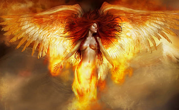flaming angel, angel, abstract, fantasy, angels HD wallpaper