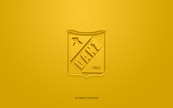 Deportivo Anzoategui SC, creative 3D logo, yellow background, Venezuelan football team, Venezuelan Primera Division, Puerto La Cruz, Venezuela, 3d art, football, Deportivo Anzoategui SC 3d logo HD wallpaper