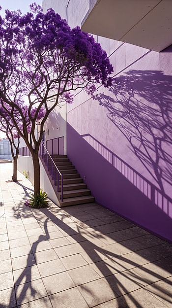 Violet Vibes: A Serene , stairs, shadow HD phone wallpaper