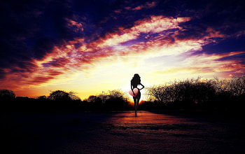 Good Morning, World! Bringing My Heart To You!, girl, abstract, fantasy, sunrise HD wallpaper