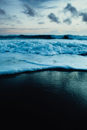 White foam, waves, beach HD phone wallpaper