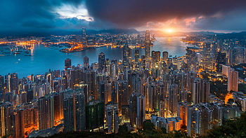 Skyline majesty, Towering skyscrapers, Urban panorama, Architectural marvel HD wallpaper