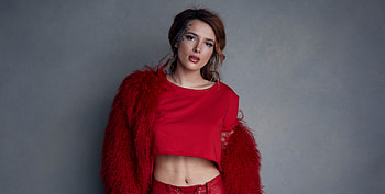 Bella Thorne, red dress, 2019 HD wallpaper