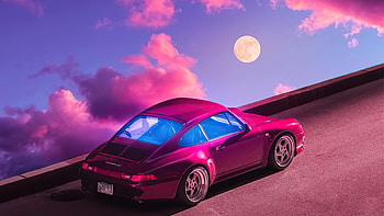 Porsche Carrera Skyground, outrun, porsche, synthwave, artist, artwork, digital-art HD wallpaper