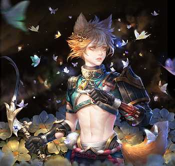 The secret dream of Gorou, gorou, art, fantasy, genshin impact, fox, rena illusion HD wallpaper