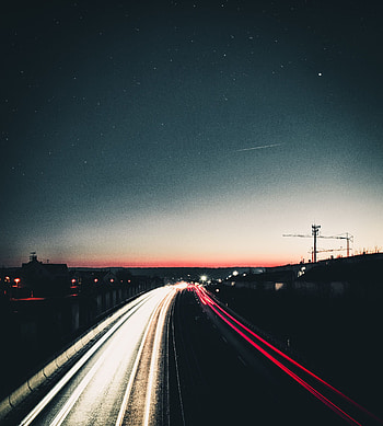 Cities, Sky, Night, Shine, Light, Road, Turn HD phone wallpaper