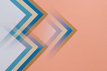 Abstract design featuring overlapping geometric shapes in soft pastel colors on a peach background. HD wallpaper