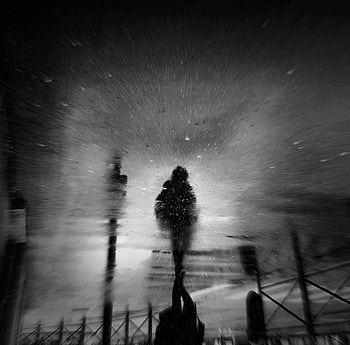 Reflection, Silhouette, Miscellanea, Miscellaneous, Wet, Asphalt, Bw, Chb, Puddle HD wallpaper
