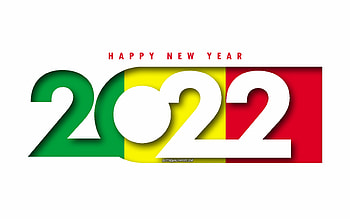 Happy New Year 2022 Mali, white background, Mali 2022, Mali 2022 New Year, 2022 concepts, Mali, Flag of Mali HD wallpaper