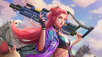 Girl With Cyber Gun , artist, artwork, artstation, gun HD wallpaper