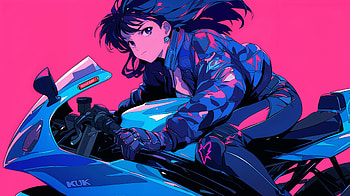 Motorcycle, Anime Motorcycle, Anime Girl HD wallpaper