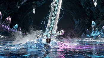 Runeblade of the Frozen Abyss — Legendary Sword HD wallpaper