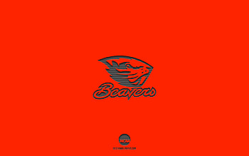 Oregon State Beavers, orange background, American football team, Oregon State Beavers emblem, NCAA, Oregon, USA, American football, Oregon State Beavers logo HD wallpaper