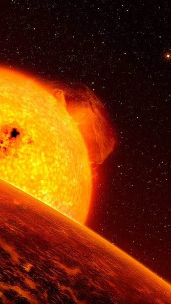 Fiery ball, Blazing sun, Intense heat, Nature's power HD phone wallpaper