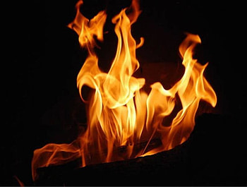 Flames of fire, on black, fire, flames HD wallpaper
