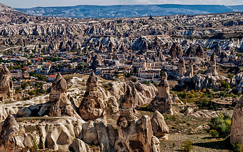 Nature, Mountains, Turkey, Uchisar, Cappadocia HD wallpaper
