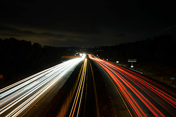 Dark, Road, Lines, Long Exposure, Glow HD wallpaper