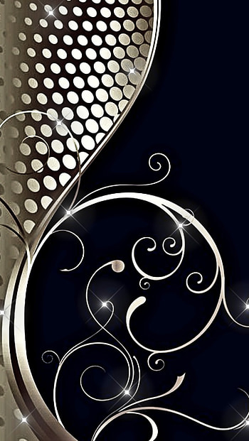 beautiful amoled shiny, digital, gold, girly, art, curves, symmetry, design, black, pattern, abstract HD phone wallpaper
