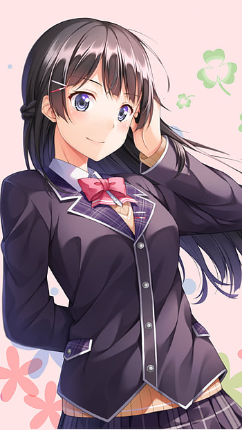 Mito Tsukino, black hair, Anime, Virtual Youtuber HD phone wallpaper