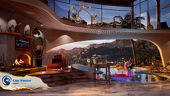Cage Mansion Mortal Kombat 1, video game, Mortal kombat 1 HD wallpaper