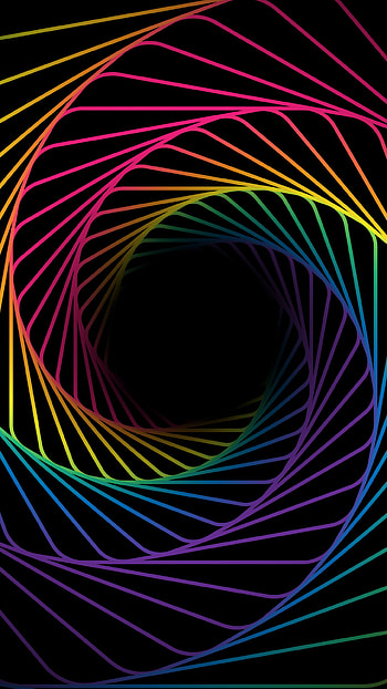 Cosmic , Rainbow swirl, Abstract black background HD phone wallpaper
