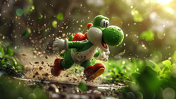 Yoshi in Action -, Yoshi HD wallpaper