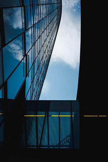 Cities, Skyscraper, Building, Glass, Facade, Bottom View HD phone wallpaper