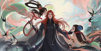 Green snakes song, mermaid, bird, swallow, green snake, man, goldfishxu, goldfish xu, randunici, girl, summer, fantasy, couple, water, siren, vara HD wallpaper