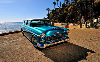 Chevrolet Nomad, R, 1955 cars, retro cars, tuning, american cars, 1955 Chevrolet Nomad, lowrider, Chevrolet HD wallpaper