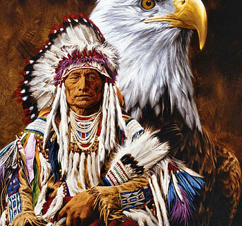 Spirit of the Eagle FC, artwork, Native American, wide screen, eagle, painting, art, beautiful, illustration HD wallpaper