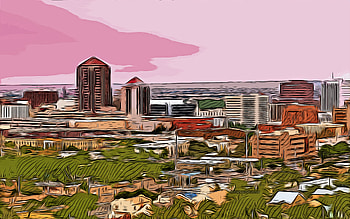 Albuquerque, New Mexico, , vector art, Albuquerque drawing, creative art, Albuquerque art, vector drawing, abstract cityscapes, USA HD wallpaper