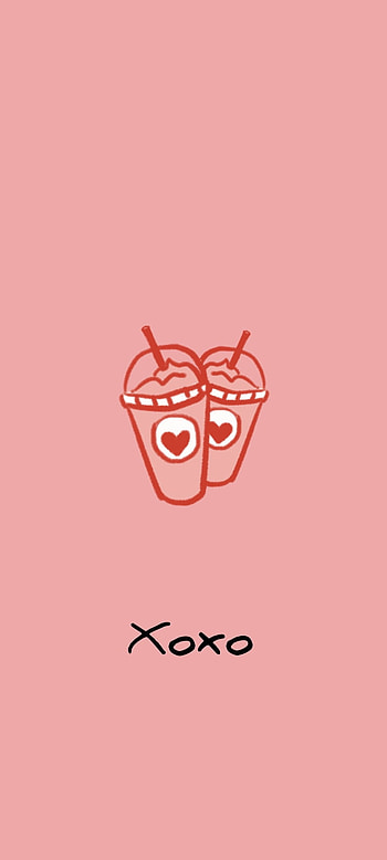 XoXo, pink, coffe HD phone wallpaper