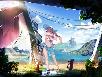 Blonde Sniper, HOT, blonde, ecchi, , sniper HD wallpaper