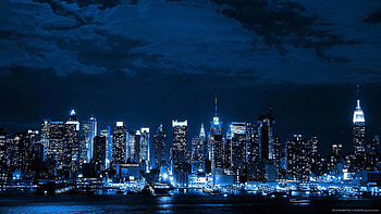pics blue neon city background HD wallpaper