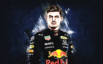 Max Verstappen, Formula 1, Red Bull Racing, F1, portrait, Dutch racing driver, Verstappen Red Bull Racing, blue stone background, grunge art, 2022, Red Bull HD wallpaper