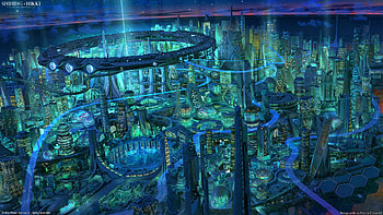 Futuristic Sci-Fi Cityscape, Sci Fi, city, sci fi city HD wallpaper