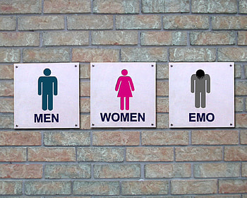 Redundant, restrooms, bathrooms, emo, over stated, three HD wallpaper