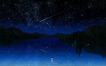 Anime, Girls, Night HD wallpaper