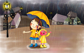 Rain, Miscellanea, Miscellaneous, Lamp, Lantern, Umbrella HD wallpaper