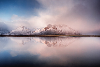 Calm Lake Mountains , lake, mountains, nature, snow, winter HD wallpaper
