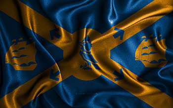 Halifax flag, , silk wavy flags, canadian cities, Day of Halifax, Flag of Halifax, fabric flags, 3D art, Halifax, cities of Canada, Halifax 3D flag HD wallpaper