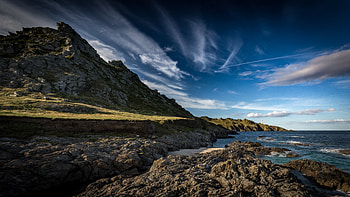 Nature, Stones, Sky, Sea, Slope HD wallpaper